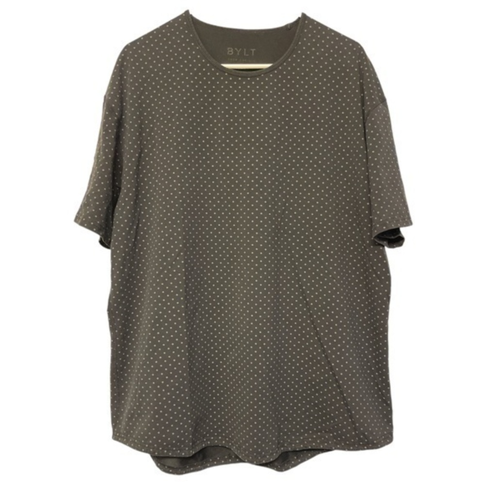 BYLT Basics Black Dots Drop Cut Short Sleeve Shirt Size XXL EUC #1807